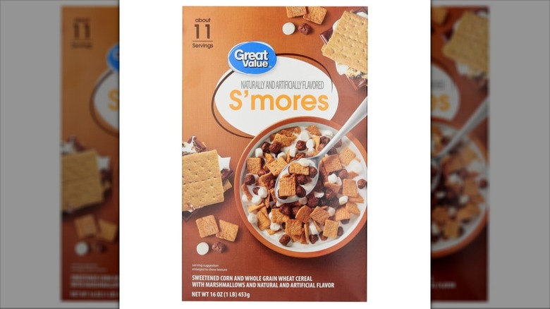 The Great Value S'mores Cereal box.