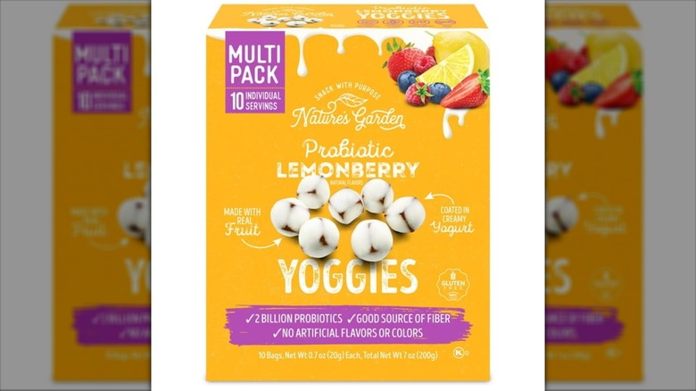 A box of Nature's Garden Probiotic Yoggies.