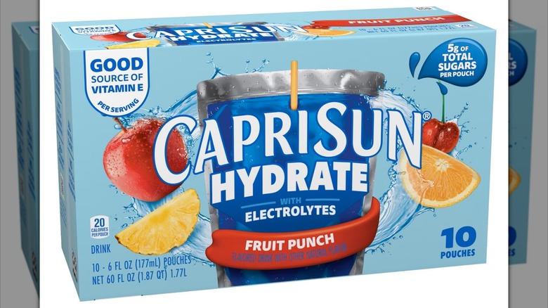 A box of Capri Sun Hydrate with Electrolytes.