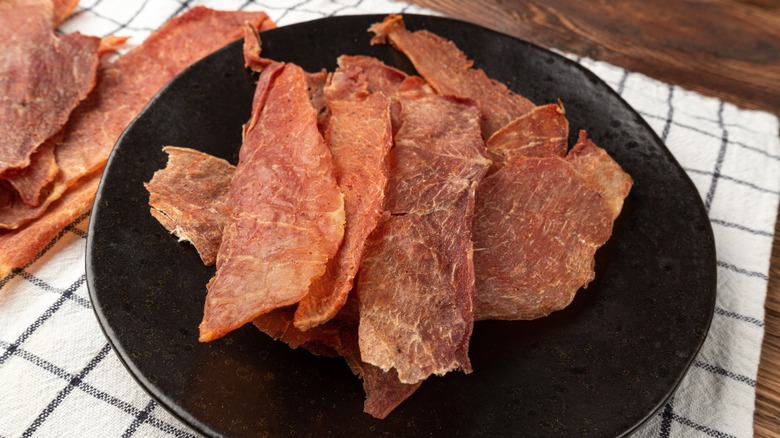 Carnivore crisps served on plate