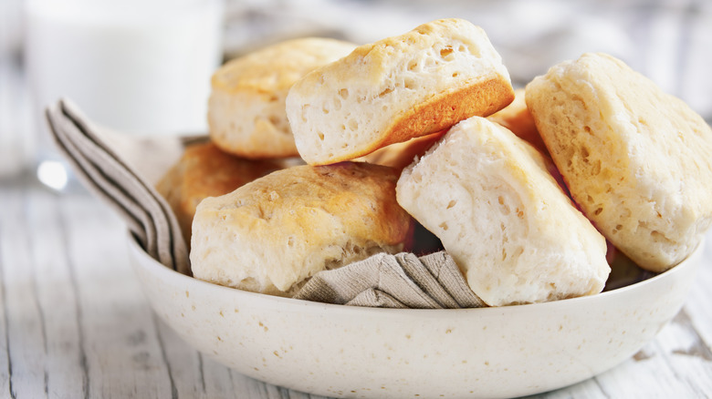 Biscuits in a large bowl.
