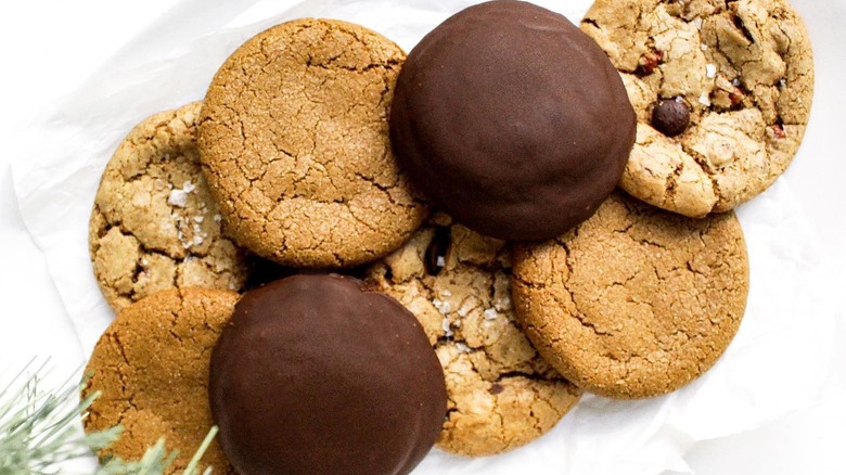 An assortment of cookies by Nowhere Bakery sits against a white background