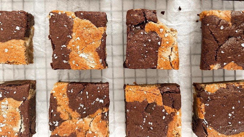 A holiday cookie by Nowhere Bakery sits on a cooling rack