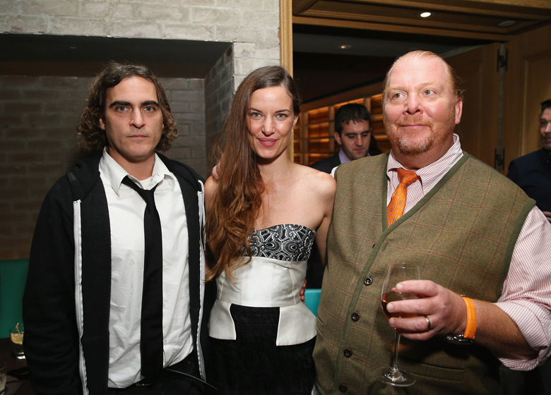 Joaquin Phoenix, Founder and Executive Director of The Lunchbox Fund Topaz Page-Green and Mario Batali