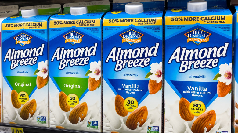 Closeup on original and vanilla varieties of Almond Breeze