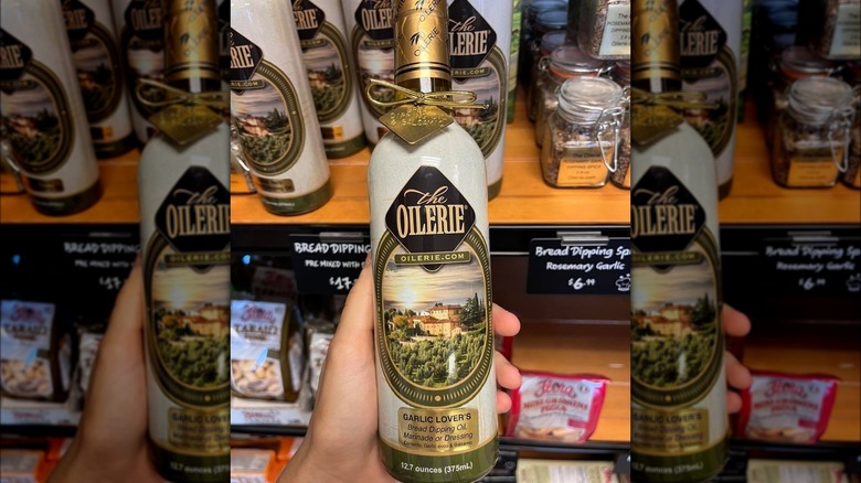 The Oilerie garlic finishing oil in Green Bay store