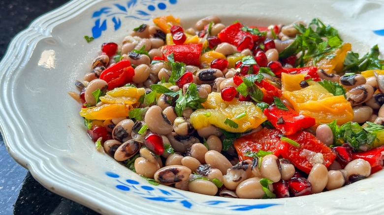 Black-eyed pea salad with colorful veggies