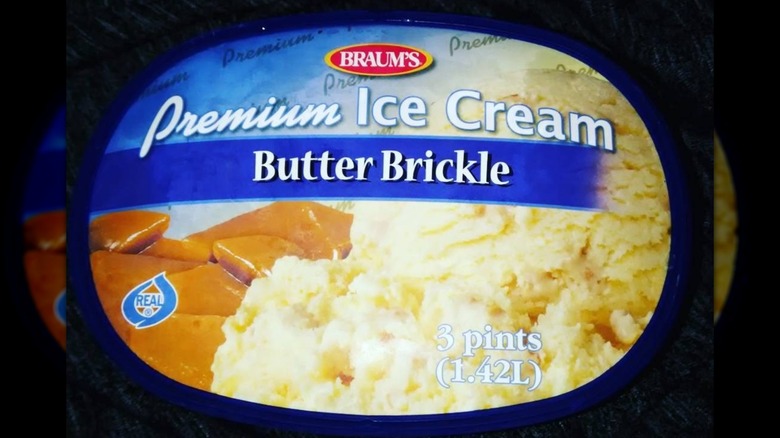 Pint of Braun's butter brickle ice cream