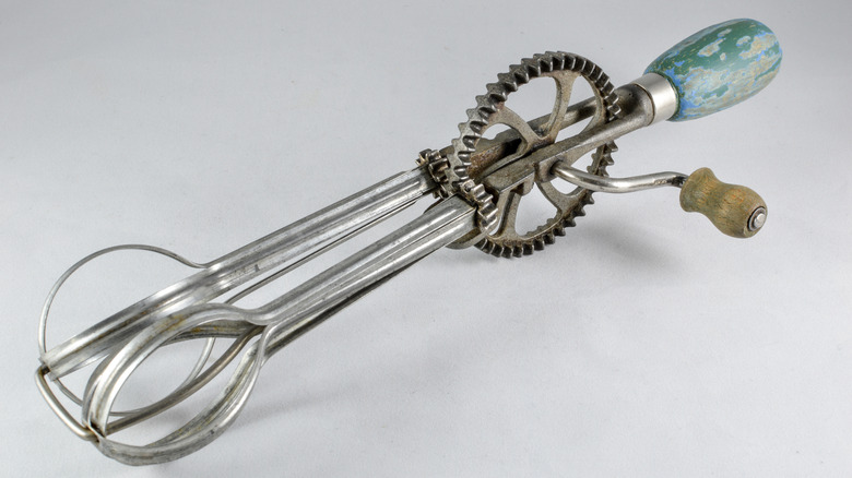 Vintage hand-crank egg beater