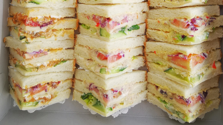 Egg and sardine sandwich