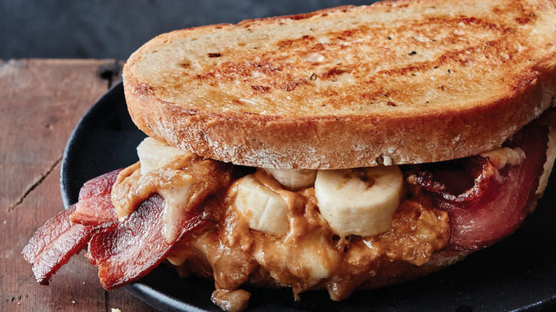Bacon, banana, and peanut butter sandwich