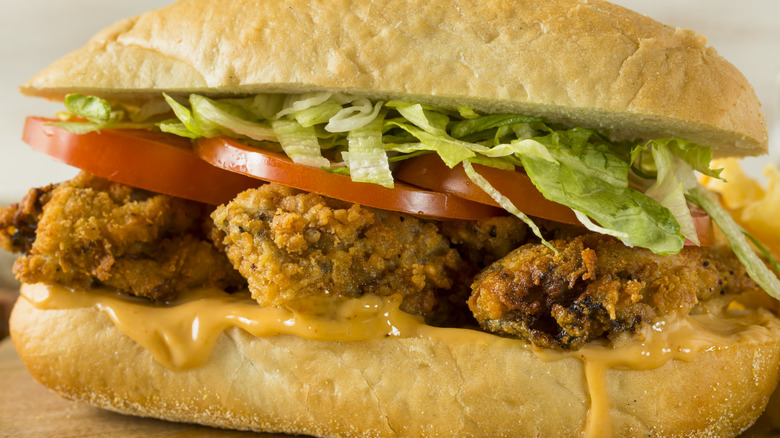 Oyster club sandwich