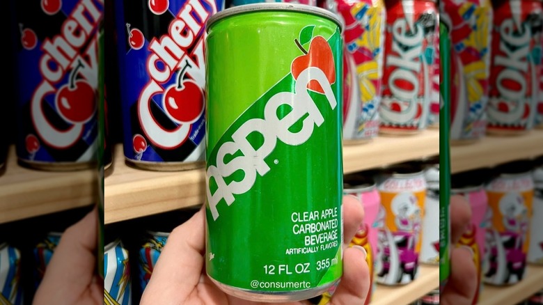 Cans of Aspen soda