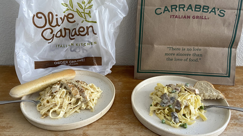Alfredo pasta from both Olive Garden and Carrabba's.