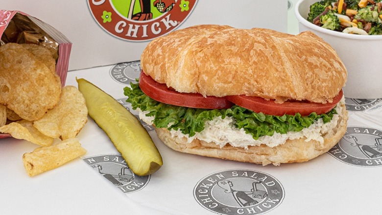 Sandwich and sides from Chicken Salad Chick