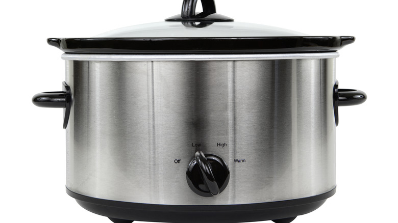 Close up of slow cooker
