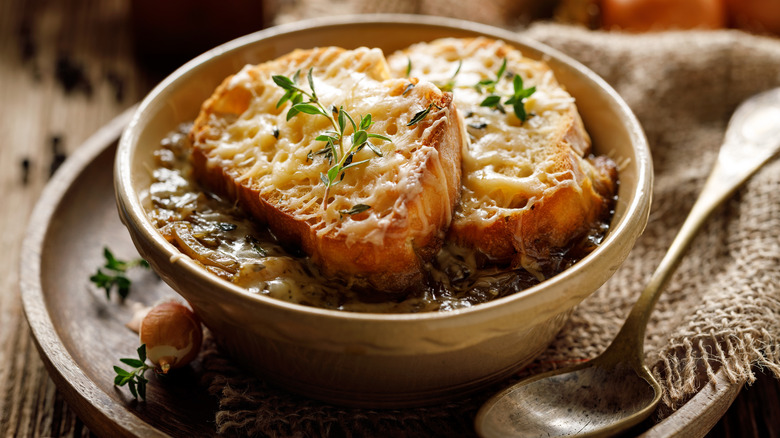 French onion soup in a bowl
