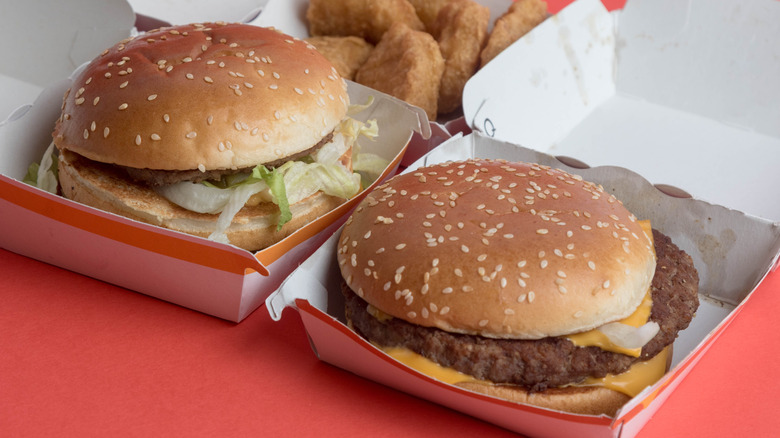 A Big Mac next to a Quarter Pounder