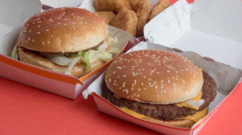 A Big Mac next to a Quarter Pounder