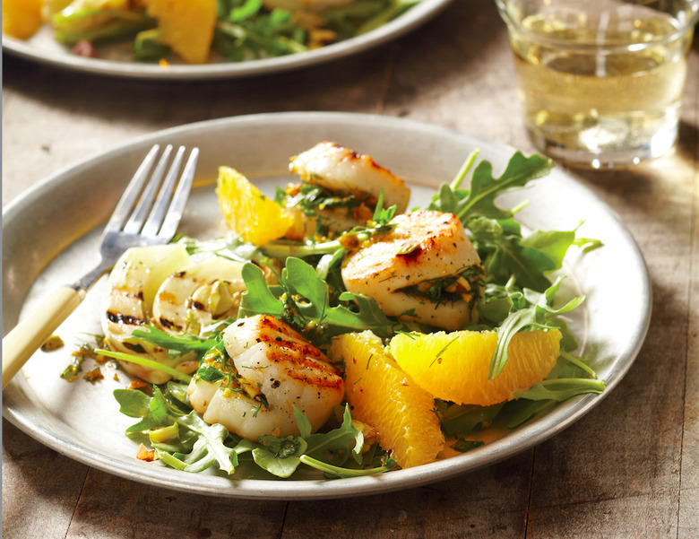 Orange Pistachio-Stuffed Grilled Scallops Recipe