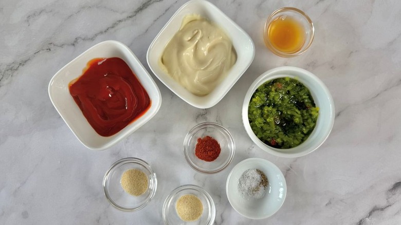 Ingredients for burger sauce