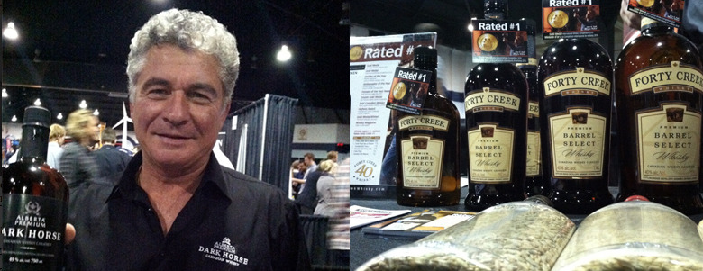 Left to right: "Godfather of Whisky" Dan Tullio, Forty Creek display.