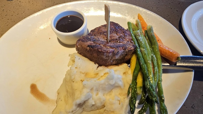 A filet mignon meal from Yard House