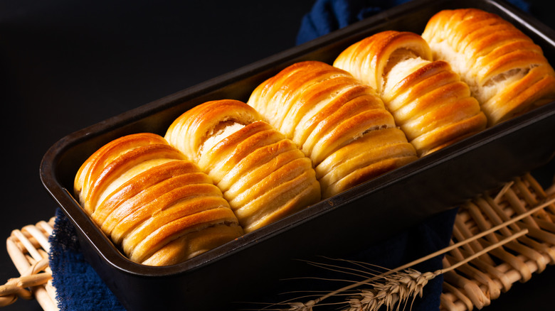 Hong Kong pai bao bread in loaf pan