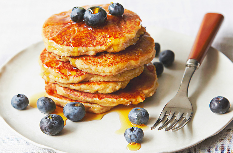 Paleo Pancakes With Berries And Maple Syrup Recipe