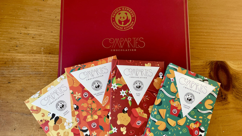 Panda Express x Compartés Chocolate gift box with four chocolate bars