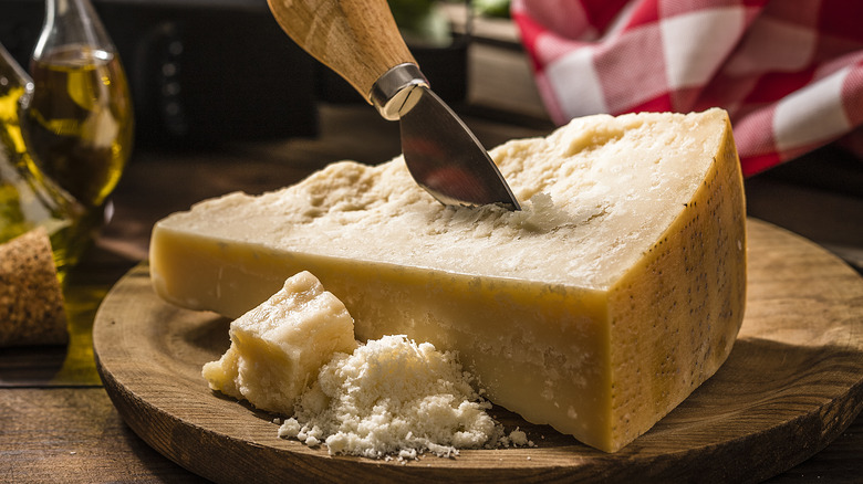 Hunk of parmesan cheese