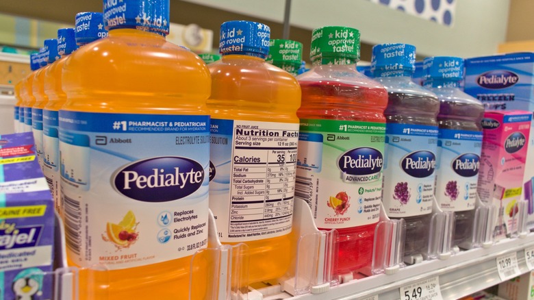 Shelves of Pedialyte