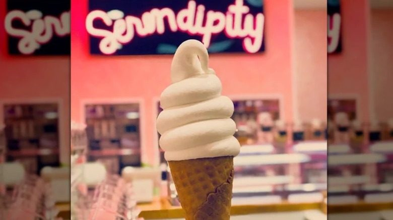 A soft serve vanilla ice cream from Serendipity Creamery