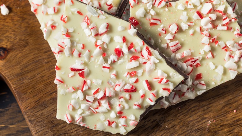 Pieces of peppermint bark