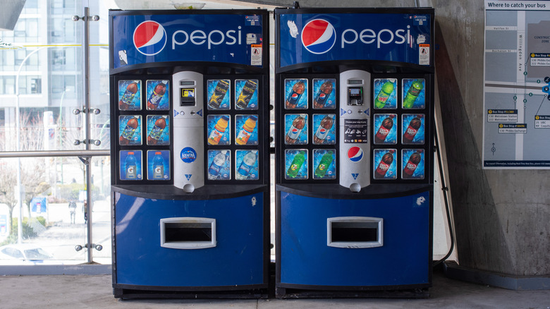 Two Pepsi-branded vending machines.