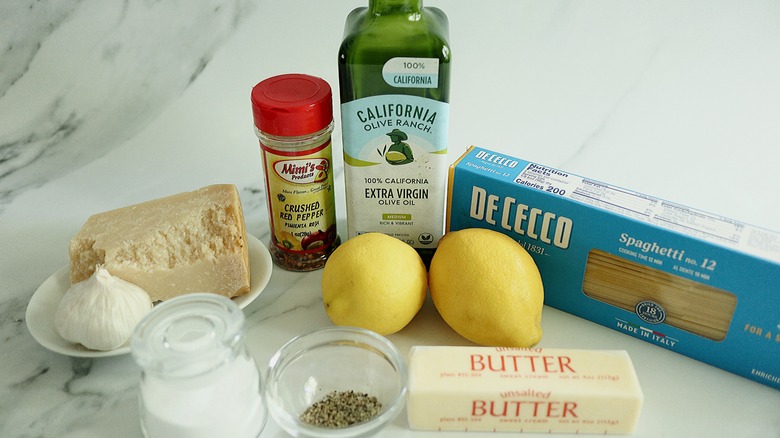 ingredients for lemon spaghetti