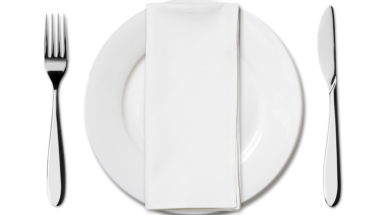 restaurant napkin and utensils