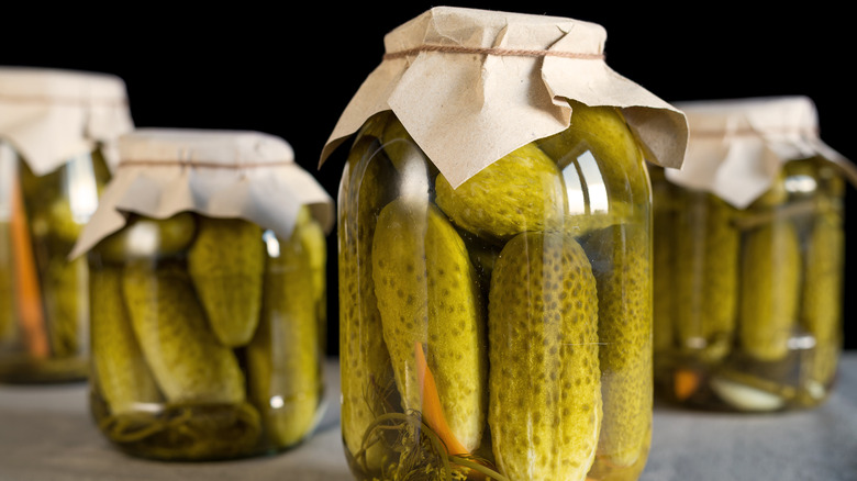 Jars of pickles