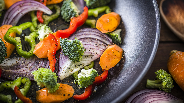 Pan of mixed vegetables