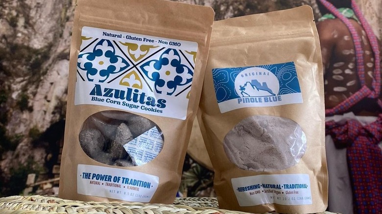 Pinole Blue drink mixes and cookies