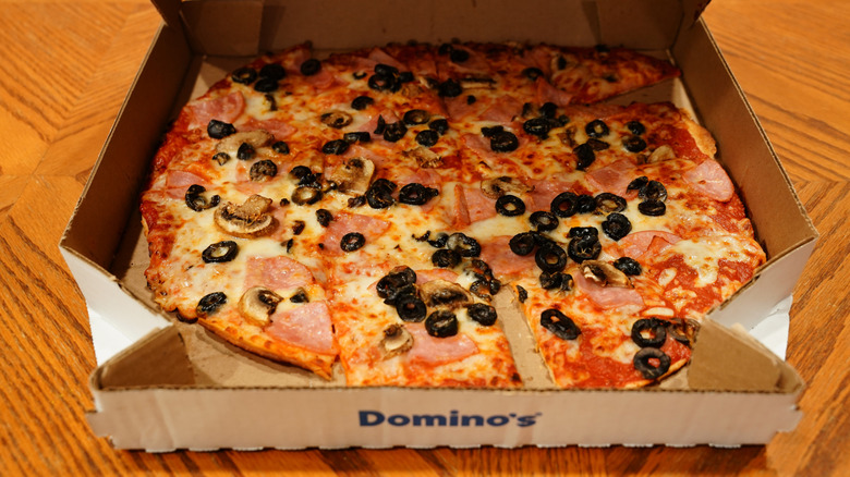 A Domino's pizza in a box.