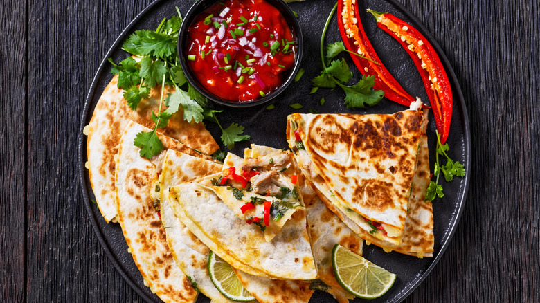 plate of quesadillas