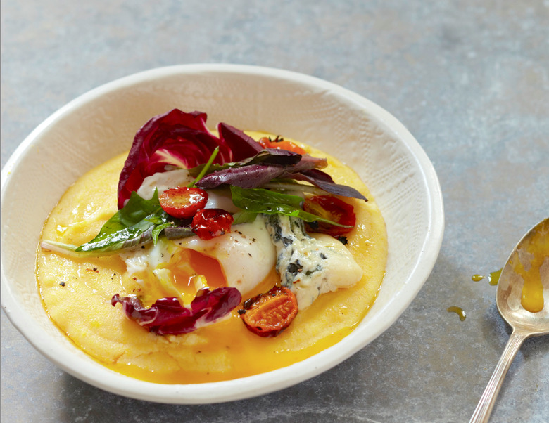 Polenta With Winter Salad, Poached Egg And Blue Cheese Recipe