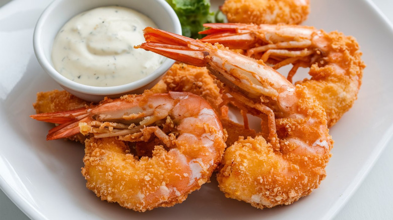 a plate of Japanese ebi fry