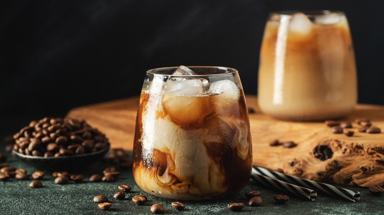 two glasses of iced coffee