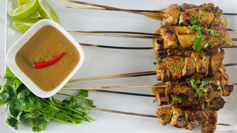 pork satay and peanut sauce