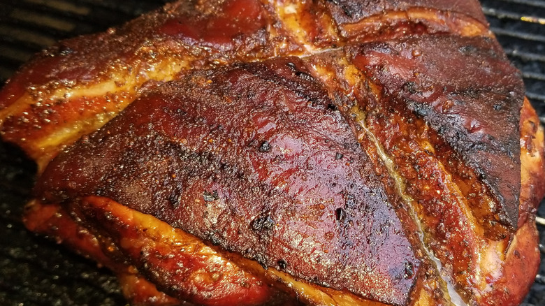 Whole smoked pork shoulder