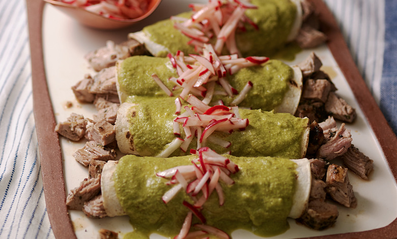 Pork Tenderloin Enchiladas With Mole Verde - Food Republic