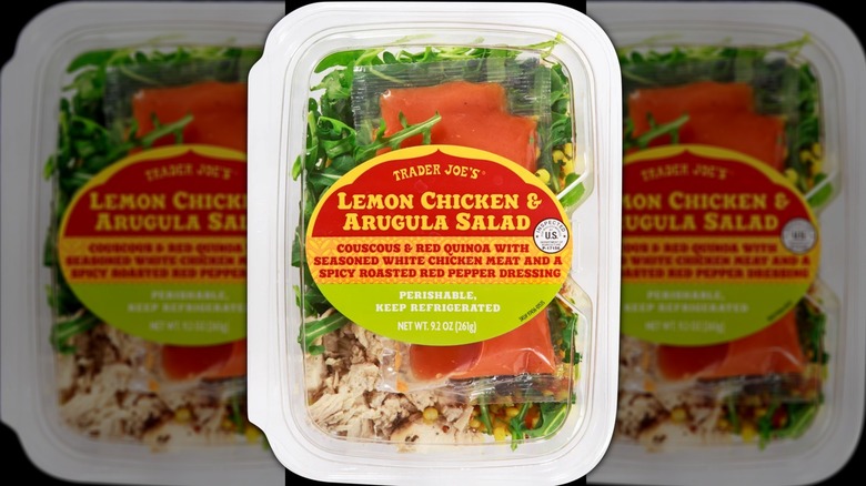 A package of Trader Joe's Lemon Chicken & Arugula Salad