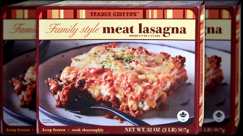 A package of Trader Giotto's Family Style Meat Lasagna
